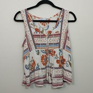 Patrons of Peace boho floral sleeveless top